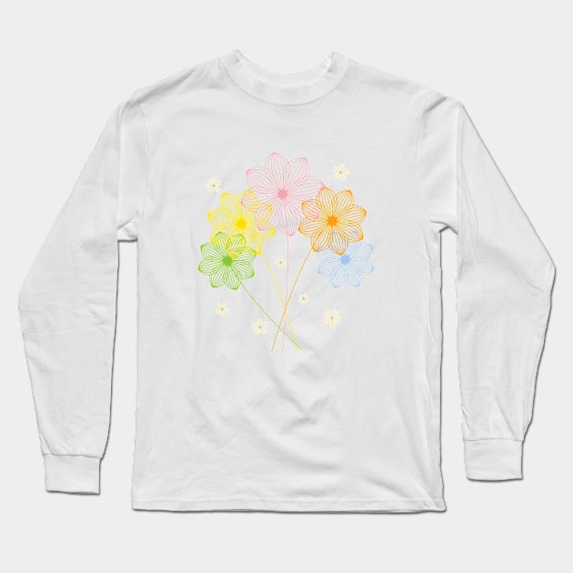 Blooming Flowers Long Sleeve T-Shirt by QueenieLamb